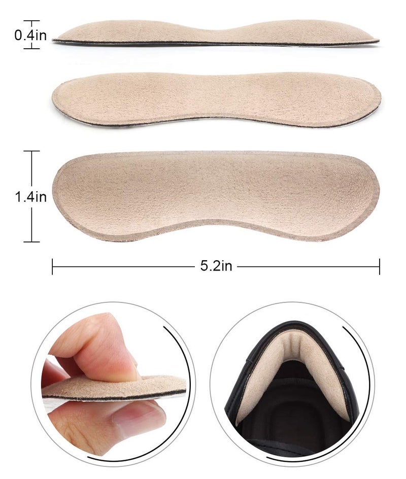 Dr.Foot Dr. Foot's Heel Grips Liner Insert for Shoes Too Big, Shoe Inserts Liners for Loose Shoes, Preventing Heel Slipping, Rubbing, Non-Slip (Beige) - Image 3